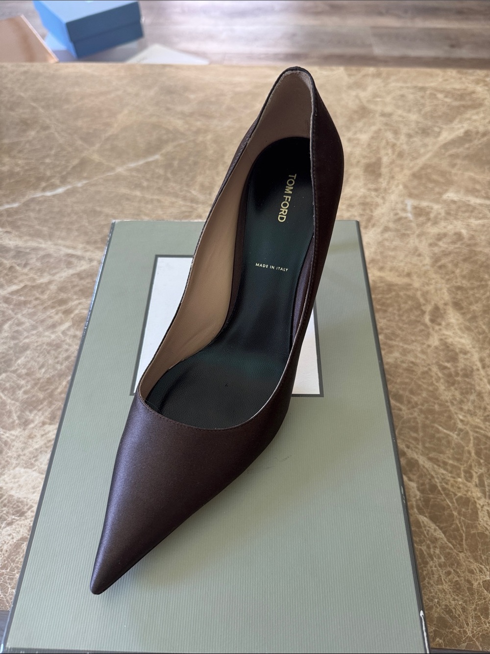 Tom Ford Chocolate Brown Pointed-Toe Leather Pump